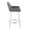 Cinch counter stool in White Wood, Grey PU, Chrome Metal, side view, featuring swivel and wood frame