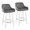 Cinch counter stool in White Wood, Grey PU, Chrome Metal, coordinated set view, featuring swivel and wood frame