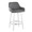 Cinch counter stool in White Wood, Grey PU, Chrome Metal, product view, featuring swivel and wood frame