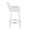 Cinch counter stool in White Wood, White PU, Chrome Metal, side view, featuring swivel and wood frame