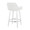 Cinch counter stool in White Wood, White PU, Chrome Metal, back and side view, featuring swivel and wood frame