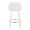 Cinch counter stool in White Wood, White PU, Chrome Metal, back view, featuring swivel and wood frame