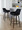 Daniella 26" Contemporary Fixed-Height Counter Stool with Swivel in Walnut Glazed Wood and Black Velvet with Round Black Metal Footrest- Set of 2 — lifestyle photo 2