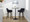 Daniella 26" Contemporary Fixed-Height Counter Stool with Swivel in Walnut Glazed Wood and Black Velvet with Round Black Metal Footrest- Set of 2 — lifestyle photo 4