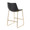Duke Contemporary Counter Stool in Gold Metal and Black Faux Leather- Set of 2 — rear three-quarter view