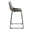 Duke counter stool in Black Metal, Grey PU, side view, featuring metal footrest