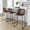 Duke counter stool in Black Metal, Espresso PU, Orange Zig Zag Stitching, featuring metal footrest