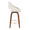 Fabrizzi counter stool in Walnut Wood, Cream Fabric, Chrome, side view, featuring metal footrest