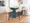 Fabrizzi counter stool in Walnut Wood, Cream Fabric, Chrome, featuring metal footrest