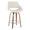 Fabrizzi counter stool in Walnut Wood, Cream Fabric, Chrome, product view, featuring metal footrest