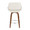 Fabrizzi counter stool in Walnut Wood, Cream Fabric, Chrome, back view, featuring metal footrest