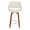 Fabrizzi counter stool in Walnut Wood, Cream Fabric, Chrome, front view, featuring metal footrest