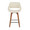 Fabrizzi counter stool in Walnut Wood, Cream Fabric, Black Metal, front view