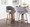 Fabrizzi counter stool in Walnut Wood, Grey Fabric, Black Metal