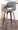 Fabrizzi counter stool in Walnut Wood, Grey Fabric, Black Metal