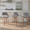 Fabrizzi counter stool in Walnut Wood, Grey Fabric, Black Metal