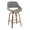 Fabrizzi counter stool in Walnut Wood, Grey Fabric, Black Metal, product view
