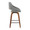 Fabrizzi counter stool in Walnut Wood, Grey Fabric, Black Metal, side view
