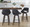 Fabrizzi counter stool in Walnut Glazed Wood, Charcoal Fabric, Black Metal, featuring swivel and wood frame