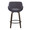 Fabrico 26" Mid-Century Modern Fixed-Height Counter Stool with Swivel in Walnut Glazed Wood and Charcoal Fabric with Round Black Metal Footrest- Set of 2 — back view