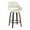 Fabrizzi counter stool in Walnut Glazed Wood, Cream Noise Fabric, Black Metal, product view, featuring swivel and wood frame