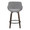 Fabrico 26" Mid-Century Modern Fixed-Height Counter Stool with Swivel in Walnut Glazed Wood and Grey Noise Fabric with Round Black Metal Footrest- Set of 2 — back view