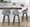 Fabrico 26" Mid-Century Modern Fixed-Height Counter Stool with Swivel in Walnut Glazed Wood and Grey Noise Fabric with Round Black Metal Footrest- Set of 2 — lifestyle photo 1