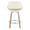 Fabrizzi counter stool in Whitewashed Wood, Cream Noise Fabric, Chrome Metal, back view, featuring swivel and wood frame
