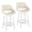 Cinch counter stool in White Wood, Cream Fabric, Chrome Metal, coordinated set view, featuring swivel and wood frame