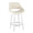 Cinch counter stool in White Wood, Cream Fabric, Chrome Metal, product view, featuring swivel and wood frame