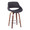 Fabrico 26" Mid-Century Modern Fixed-Height Counter Stool in Walnut Wood and Charcoal Fabric with Round Chrome Metal Footrest- Set of 2 — product view