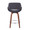 Fabrico 26" Mid-Century Modern Fixed-Height Counter Stool in Walnut Wood and Charcoal Fabric with Round Chrome Metal Footrest- Set of 2 — back view