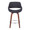 Fabrico 26" Mid-Century Modern Fixed-Height Counter Stool in Walnut Wood and Charcoal Fabric with Round Chrome Metal Footrest- Set of 2 — front view