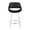 Cinch counter stool in White Wood, Black PU, Chrome Metal, front view, featuring swivel and wood frame