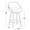 Cinch counter stool in White Wood, Black PU, Chrome Metal, dimensions and measurements diagram