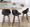 Fabrizzi counter stool in Walnut Wood, Black PU, Black Metal, featuring swivel and wood frame