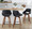 Fabrizzi counter stool in Walnut Wood, Black PU, Black Metal, featuring swivel and wood frame