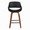 Fabrizzi counter stool in Walnut Wood, Black PU, Black Metal, front view, featuring swivel and wood frame