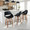 Fabrico Mid-Century Modern Fixed-Height Counter Stool in Walnut Wood with Round Black Footrest and Black Faux Leather- Set of 2 — lifestyle photo 2