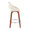 Fabrico Mid-Century Modern Fixed-Height Counter Stool in Walnut Wood with Round Chrome Footrest and Cream Faux Leather- Set of 2 — side view