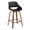 Fabrico 26" Mid-Century Modern Fixed-Height Counter Stool in Walnut Wood with Square Black Footrest and Black Faux Leather- Set of 2 — product view
