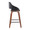 Fabrico 26" Mid-Century Modern Fixed-Height Counter Stool in Walnut Wood with Square Black Footrest and Black Faux Leather- Set of 2 — side view
