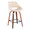 Fabrico Mid-Century Modern Fixed-Height Counter Stool in Walnut Wood with Square Black Footrest and Cream Faux Leather- Set of 2 — product view