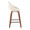 Fabrico Mid-Century Modern Fixed-Height Counter Stool in Walnut Wood with Square Black Footrest and Cream Faux Leather- Set of 2 — side view