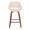 Fabrico Mid-Century Modern Fixed-Height Counter Stool in Walnut Wood with Square Black Footrest and Cream Faux Leather- Set of 2 — front view