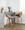 Fabrizzi counter stool in Walnut Wood, Chrome Metal, Noise Grey Fabric, featuring swivel and upholstered seat