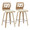Folia counter stool in Zebra Wood, Cream PU, Chrome, coordinated set view, featuring upholstered seat