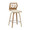 Folia counter stool in Zebra Wood, Cream PU, Chrome, product view, featuring upholstered seat