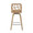 Folia counter stool in Zebra Wood, Cream PU, Chrome, back view, featuring upholstered seat