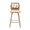 Folia counter stool in Zebra Wood, Cream PU, Chrome, front view, featuring upholstered seat